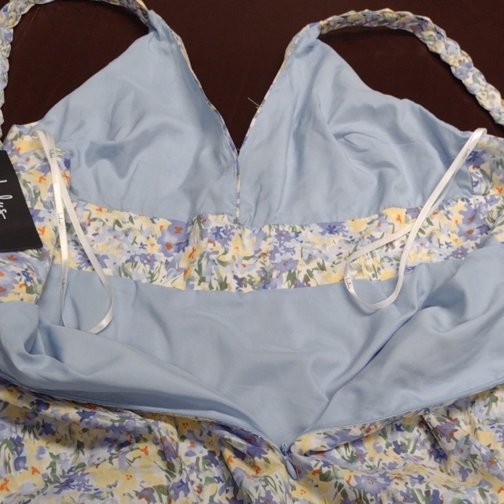 NEW Lulu's Blue and White Ruffled Tiered Maxi Dress - Picture 12 of 16